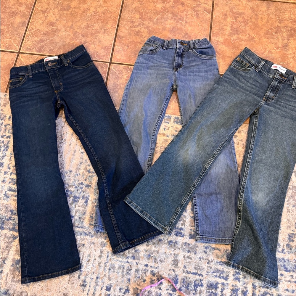 BUNDLE! Kids Wrangler Blue Denim Jeans - Classic Straight & two Bootcut Styles